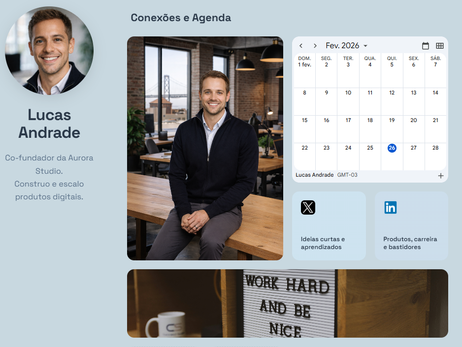 Página do Lucas Andrade no yuu