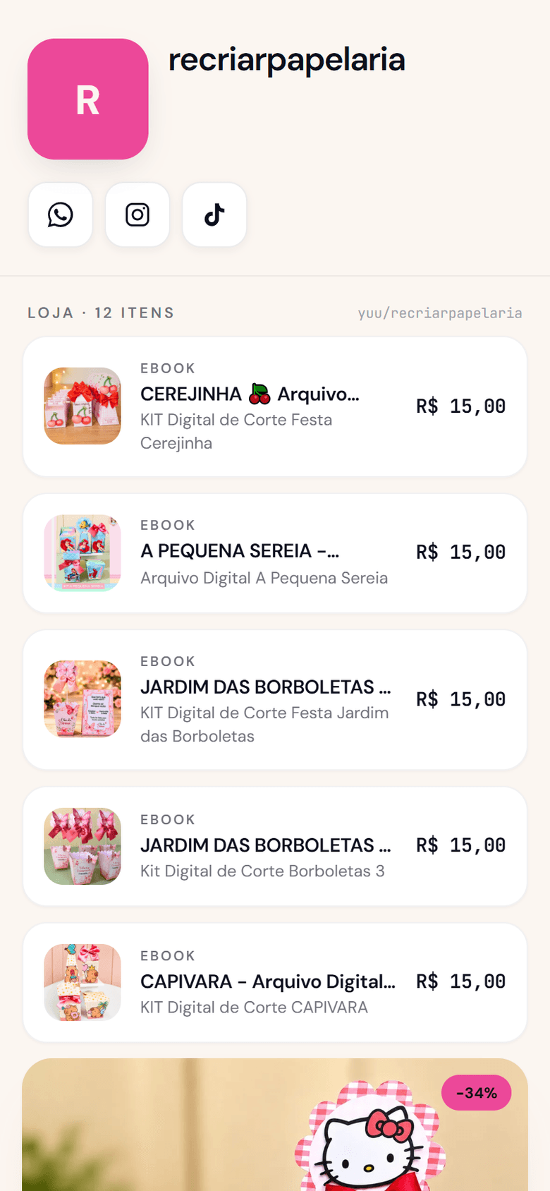 Loja recriarpapelaria na yuu